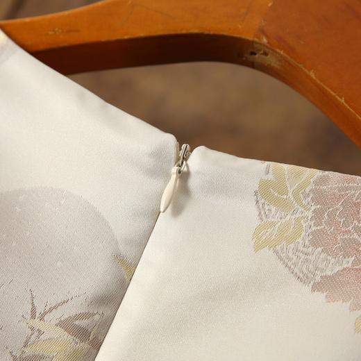 复古中国风，中长款四季款竹叶提花无袖背心裙ZSM-240424 商品图3