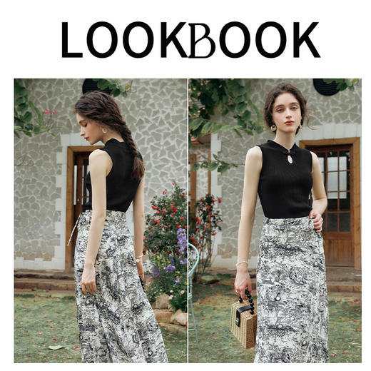 OLrain欧芮儿黑色国风针织衫女夏季2024年新款气质立领镂空上衣 商品图4