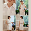 OLrain欧芮儿法式米白色连衣裙女春夏2024年新款气质百搭衬衫裙 商品缩略图2