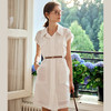 OLrain欧芮儿法式米白色连衣裙女春夏2024年新款气质百搭衬衫裙 商品缩略图1