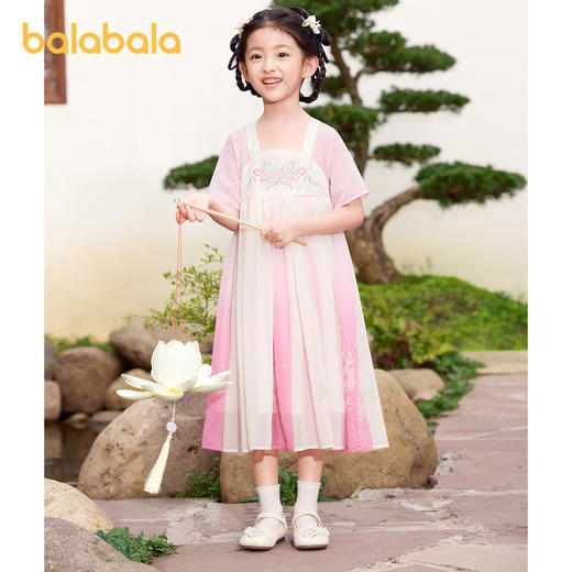 巴拉巴拉女童连衣裙新款儿童裙子夏季刺绣国风汉服襦裙新中式 商品图1