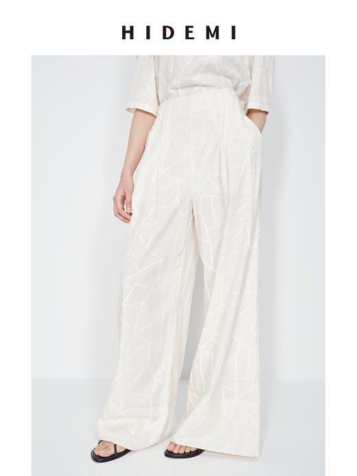 HIDEMI“昨日我是月亮”系列琉璃月亮石艺术感软雕塑线条感提花镂空褶皱套装 商品图6