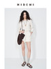 HIDEMI 极简水洗亚麻原色条纹卷边短款套装 上衣/短裤 商品缩略图0
