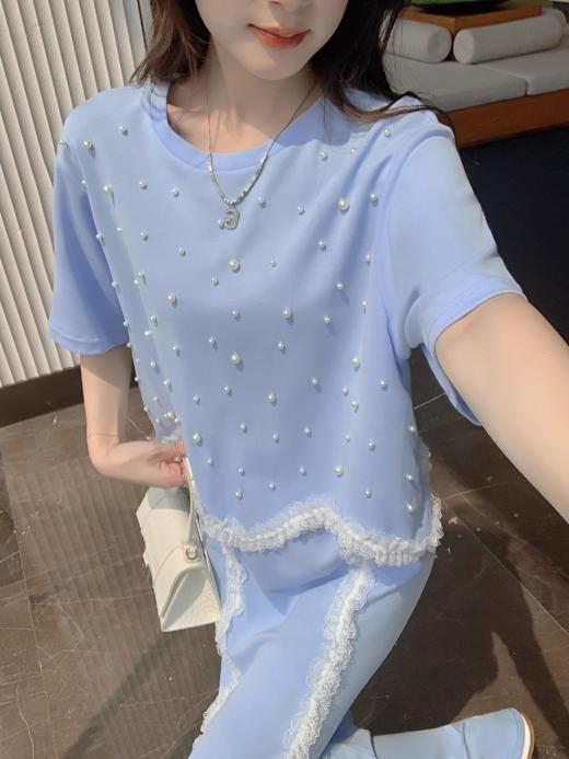 张心子【苏黎世2.0】法式名媛花边小香风套装女夏气质裙子两件套 U2404042 商品图5