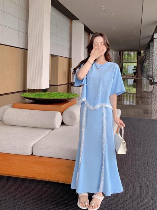 张心子【苏黎世2.0】法式名媛花边小香风套装女夏气质裙子两件套 U2404042 商品图2