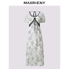 玛克门店发货:MAXRIENY国风手绘复古色蕾丝装饰连衣裙桑蚕丝裙子(货号:MC85DR263) 商品缩略图4