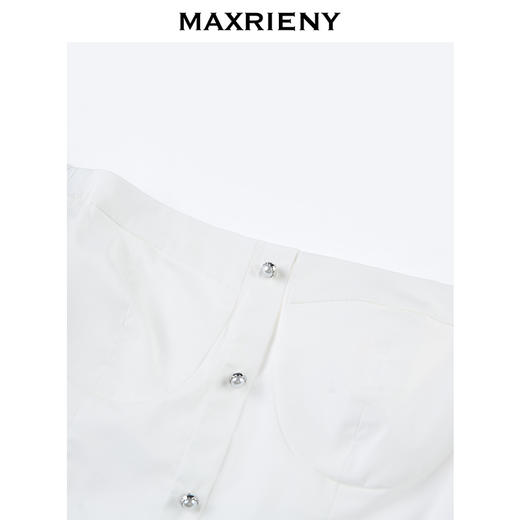 MAXRIENY一字肩吊带雪纺衫秋季上衣泡泡袖(货号:MC87TP600) 商品图2