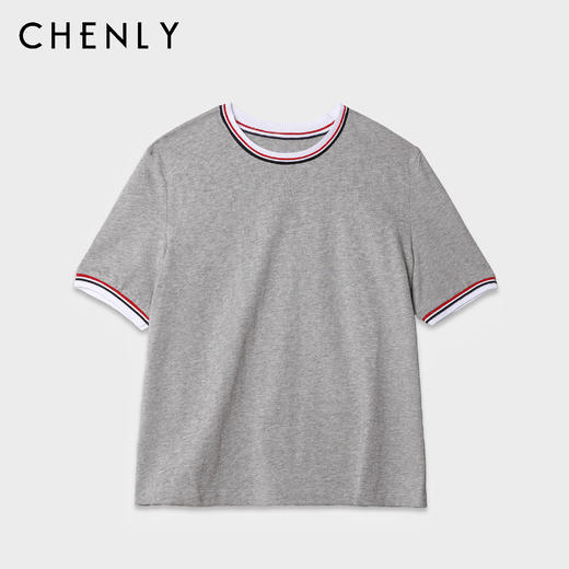 尘衣｜英伦风经典三色条纹纯棉短袖 商品图0