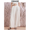 VIMAGE纬漫纪夏季新款气质高级感白色高腰显瘦阔腿长裤休闲裤V2105730 商品缩略图0