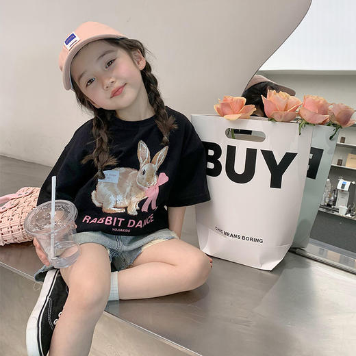 【59.9任选2件 单拍不发】男童女童潮牌洋气棉质短袖t恤夏装新款中大童圆领打底衫儿童休闲上衣_ym 商品图4