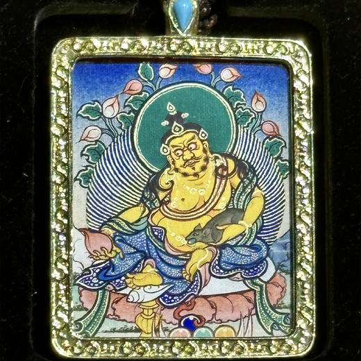 彩唐《黄财神》唐卡佛牌 商品图0