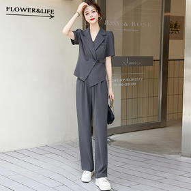 休闲时尚洋气显瘦修身，港风两件套职业装HR-YJQ8028