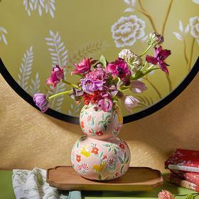 简小姐精选芍药季手工花瓶  JOYYE釉下手绘 陶瓷艺术茶具 瑞兽纳福新中式礼盒 下单5天发货