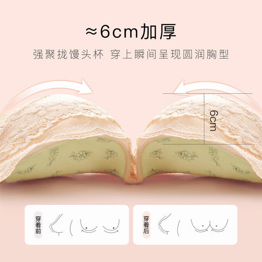 【小胸聚拢馒头杯】加厚内杯显大性感内衣女调整型无钢圈文胸罩林月梦夕 商品图3