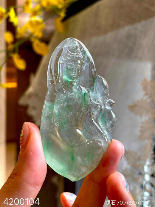 玻璃种飘翠观音裸石【4200104】具体价格微信咨询 商品图5