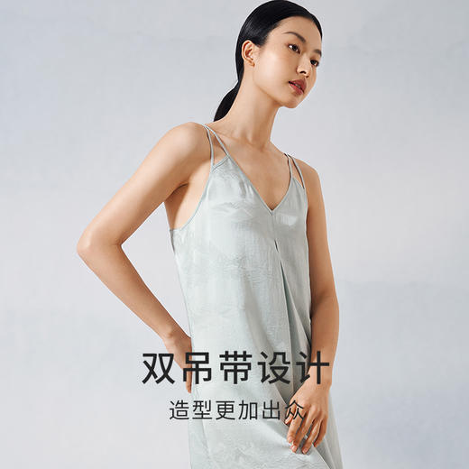 【水墨韵味】金三塔重磅真丝睡裙女新中式100%桑蚕丝宽松吊带家居服  YSFEB303 商品图1