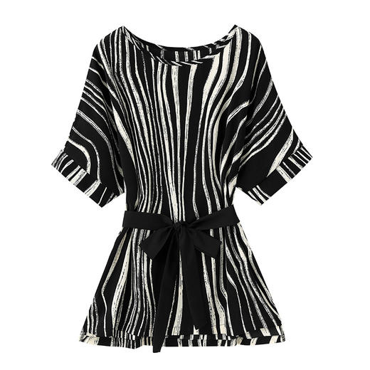 CC蝙蝠衫雪纺圆领短袖t恤女夏季2024新款宽松显瘦遮肚子大码上衣薄 商品图4