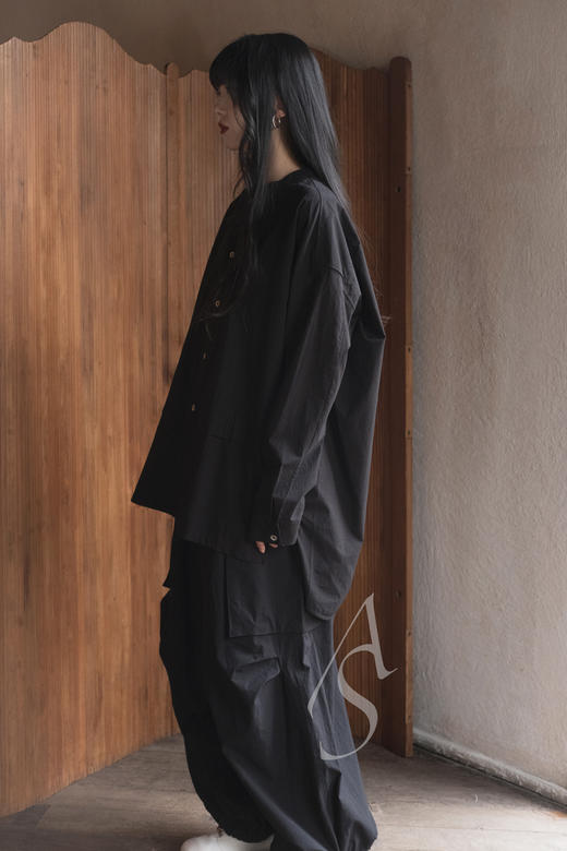 Toogood  男士原色条纹/黑色PEDLAR立领长衬衫 商品图8