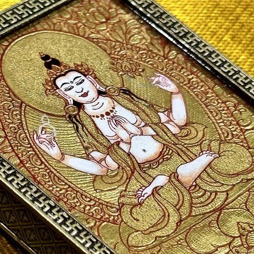 金唐《四臂观音》唐卡佛牌 商品图1