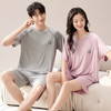 【女款自带杯垫】夏季莫代尔情侣家居服 柔软亲肤 轻薄透气 穿着不刺痒 可居家可外穿 短袖套装 商品缩略图3