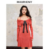 【商场同款】MAXRIENY甜美复古感翻领蝴蝶结毛织连衣裙23秋冬裙子(货号:MC88DR598) 商品缩略图2