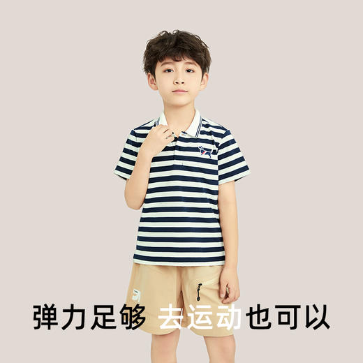 T.MOO藤之木工房2024夏季新品儿童条纹风尚POLO衫 商品图2