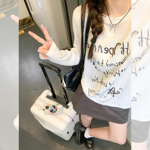 <曾小咸推荐> 【涂鸦少女】涂鸦长袖上衣 商品图1