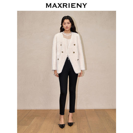 MAXRIENY蝴蝶结修身弹力铅笔裤23秋冬新款小脚裤女(货号:MC88PA785) 商品图2