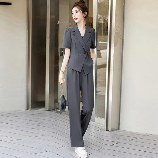 休闲时尚洋气显瘦修身，港风两件套职业装HR-YJQ8028 商品图2