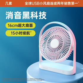 几素电风扇桌面办公室台式学生宿舍床头睡眠扇桌上usb风扇小型消音大扇面无线便携式户外露营小电扇无线续航消音