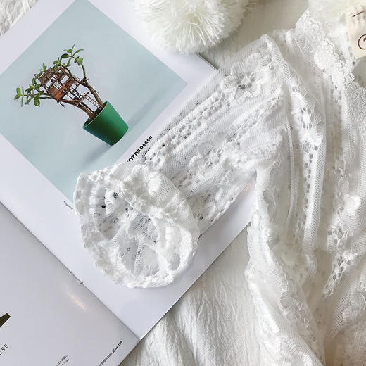 【明星单品！时尚简约蕾丝防晒衣】儿童防晒披风春夏装女童蕾丝喇叭袖衣服宝宝开衫中长款披肩薄外套 商品图3