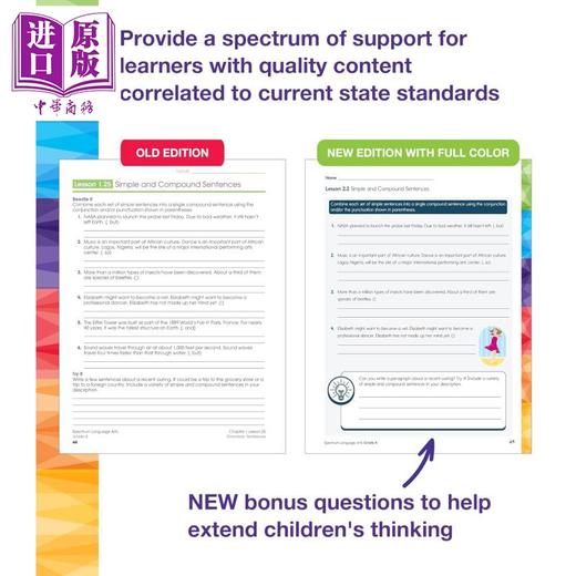 【中商原版】美国新课标教辅 光谱练习册 语言艺术 8年级 Spectrum Language Arts Workbook Grade 8 英文原版Carson Dellosa 商品图2