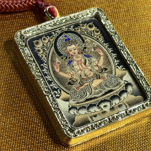 黑唐《文殊菩萨3》唐卡佛牌 商品图0