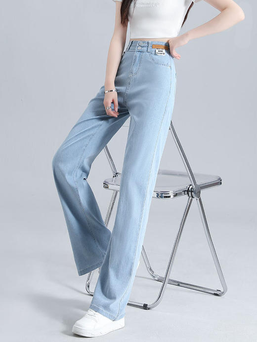 【凉爽直降-5℃】天丝牛仔裤 遮肉显瘦 阔腿牛仔裤 不挑腿型 宽松高腰 垂感直筒宽松小个子阔腿裤 商品图4