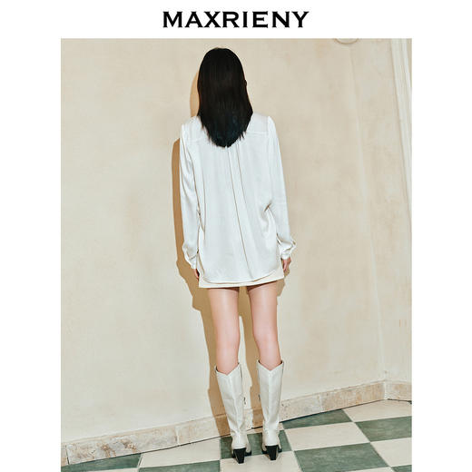 【商场同款-都市华丽日常】MAXRIENY华丽仙美水晶珠缀衬衫上衣女(货号:MC85TP046) 商品图3