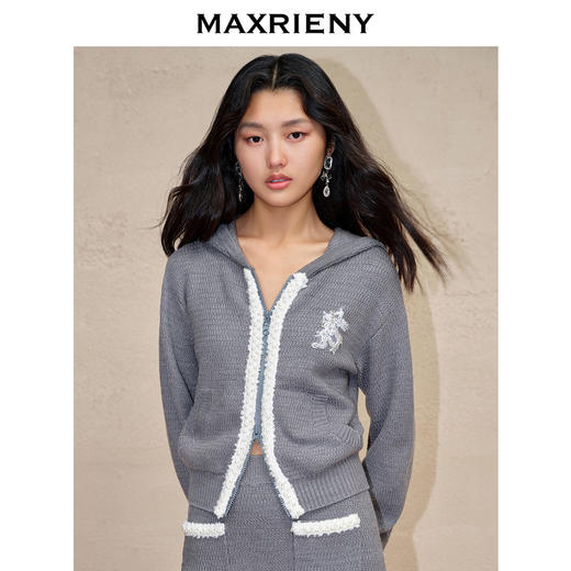 【商场同款-新春系列琉璃玉龙】MAXRIENY修身针织外套格雷系穿搭(货号:MC88JA815) 商品图2