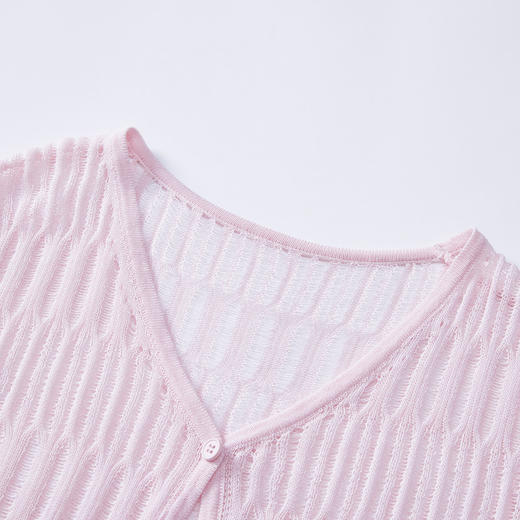 夏日甜美清新轻薄肌理感提花毛织衫女夏季针织衫防晒衫V1341240 商品图5