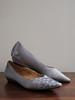 盛唐婧 |纯手工全皮真丝提花尖头单鞋银灰(特殊商品不退不换) 商品缩略图5