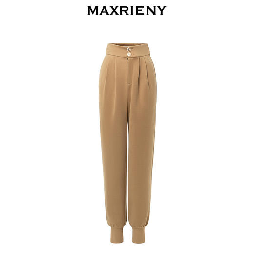 MAXRIENY美拉德配色针织休闲裤秋冬高腰褶皱工装裤子(货号:MS88PA505) 商品图4