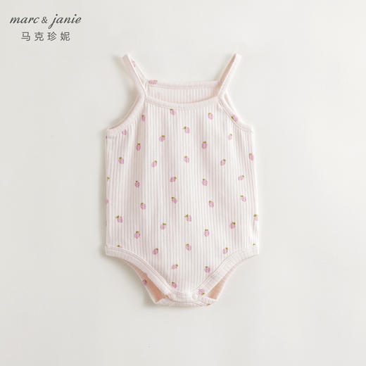 马克珍妮女宝宝趣味草莓满印吊带连体衣婴儿哈衣夏装新款240753 商品图0
