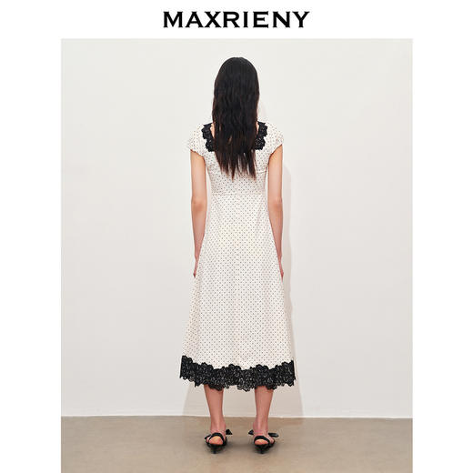 【黑白优雅主义-商场同款】MAXRIENY法式复古风韵收腰连衣裙(货号:MC85DR052) 商品图3