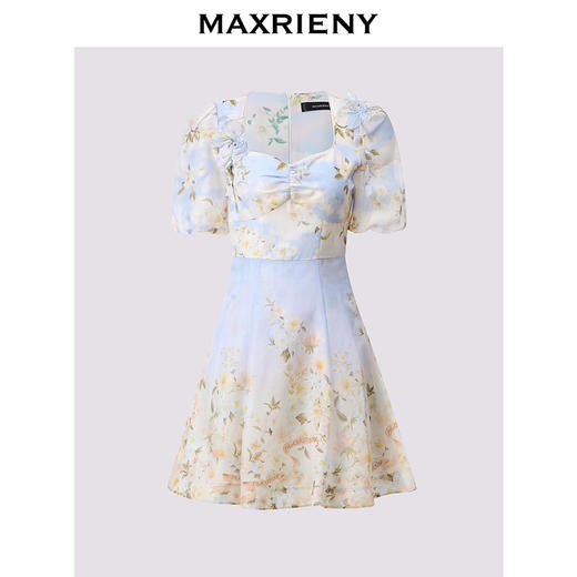 【商场同款】MAXRIENY渐变印花度假风连衣裙24夏季新款桑蚕丝裙子(货号:MC85DR309) 商品图4