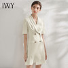 IWY/夏杏色职业连衣裙女短袖设计感修身西装裙播音面试正装美容院Q11255 商品缩略图1