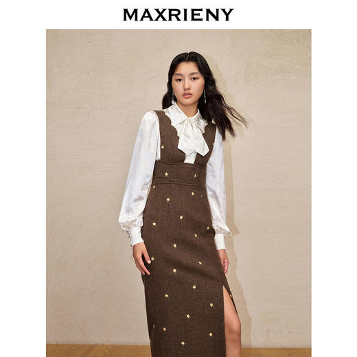 【商场同款-新春系列迎春花开】MAXRIENY复古宫廷连衣裙开衩裙子(货号:MC88DR775) 商品图2