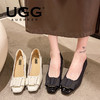 澳洲UGG头层羊皮 2024新款时尚方扣蝴蝶结 不累脚通勤小皮鞋 高跟鞋女 商品缩略图6