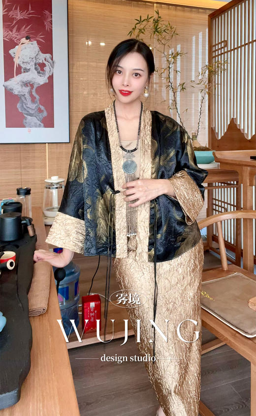 【雾境定制】浮花疏影系列华贵老钱风金属肌理半裙 3204058 商品图3