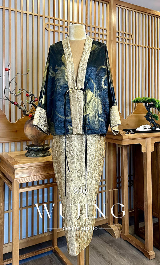 【雾境定制】浮花疏影系列华贵老钱风金属肌理半裙 3204058 商品图8