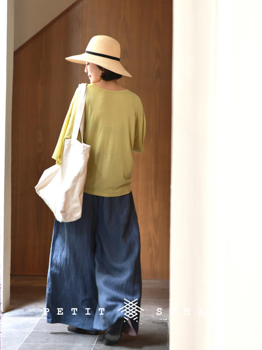 PETIT SCHAN小闪 CLO#486 pause for greater 知停而行 纯亚麻色织大量感阔腿裤 商品图4