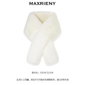 MAXRIENY米白色围巾毛绒围脖女冬季毛茸茸保暖脖套(货号:MC87SC751)
