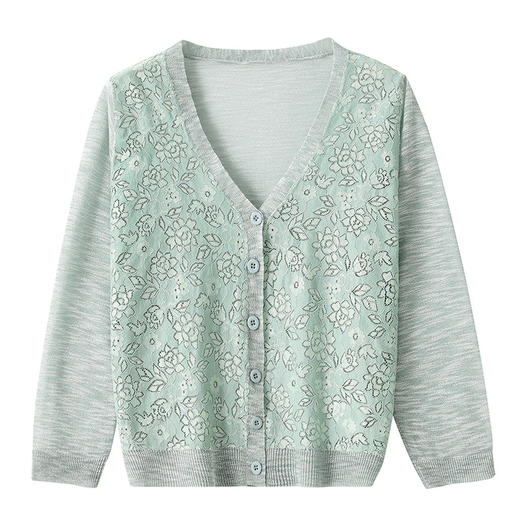 CC冰丝针织开衫女2024夏季薄款外搭短款小披肩透气防晒衫七分袖上衣 商品图4